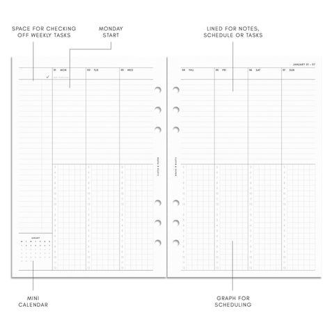 Insertos de programación semanal