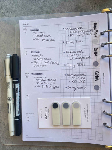 Horizontal Weekly Inserts Example