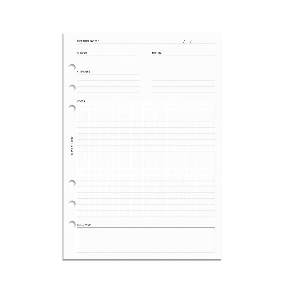 Meeting Notes Planner Inserts