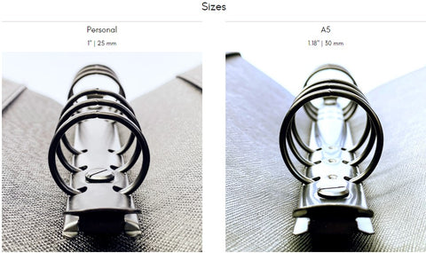 Leather Planner Ring Sizes