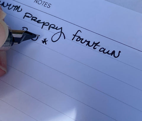 Written example of fountain pen