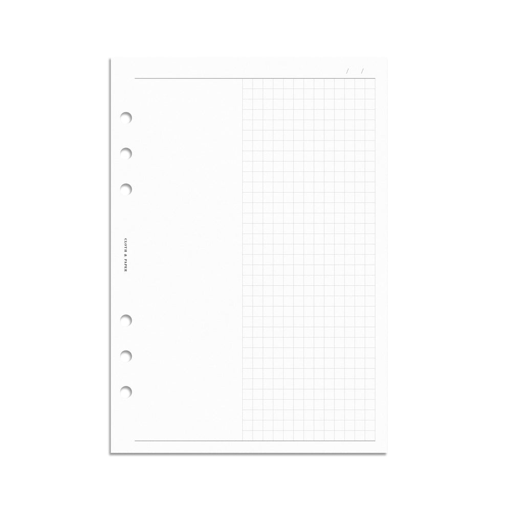 Graph Note Planner Inserts | Cloth & Paper Personal