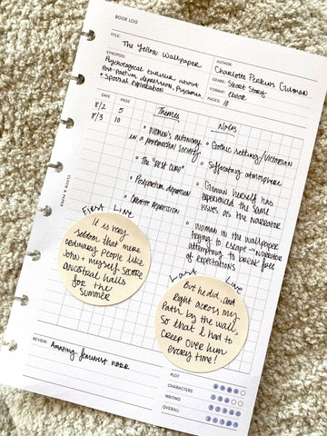 Shape Sticky Notes and Reading Log