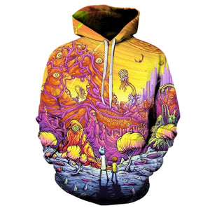 trippy rick and morty hoodie