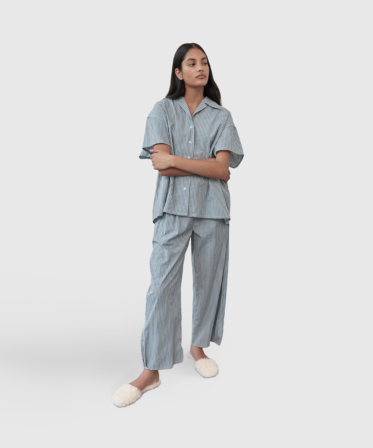 Organic Cotton Short-Sleeve Pajama - Blue KonMari Marie Kondo