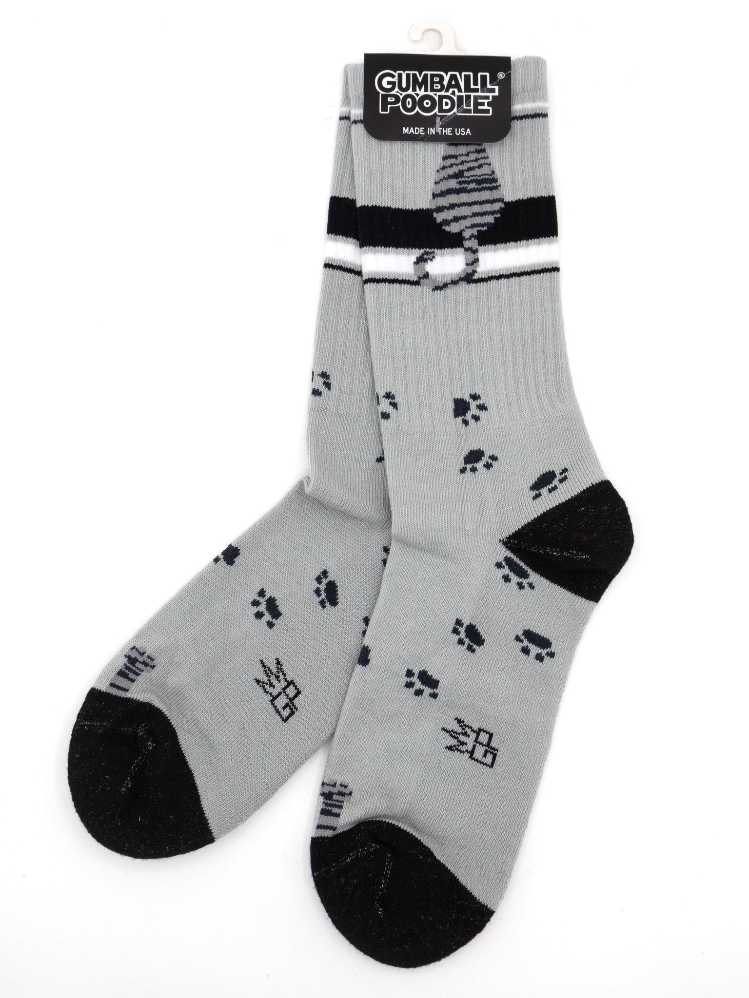Sitting Grey Tabby Gym Socks