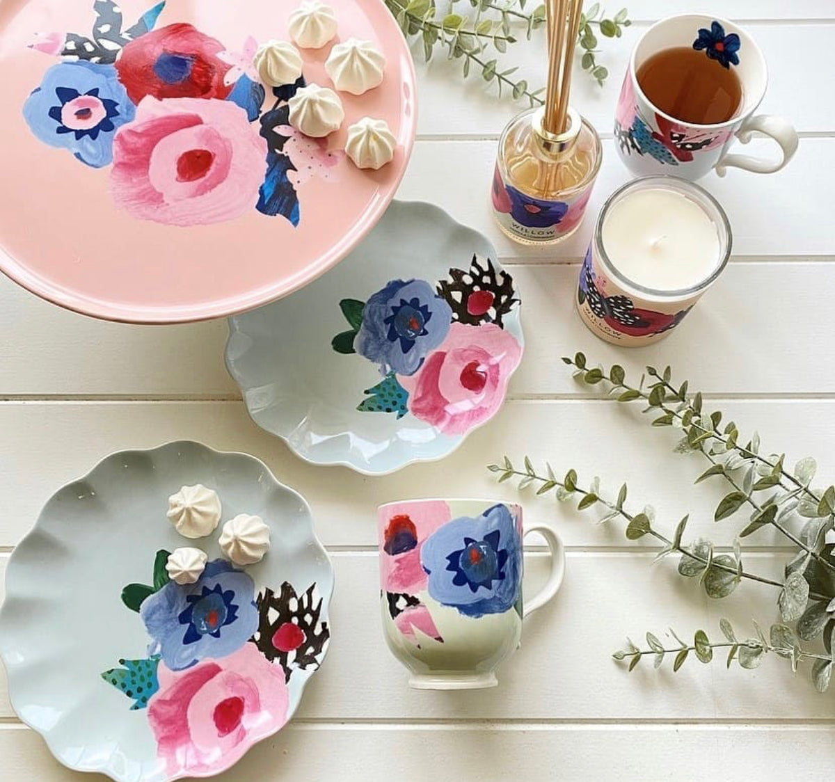 Allow the garden tea party to come to you with this WILLOW 340ml mug in Rose. Complemented by a rose-hued background, this new bone china cup enjoys a stunning floral and butterfly decal while the saucer features a dainty, scalloped design at the rim | Bliss Gifts &amp; Homewares | Unit 8, 259 Princes Hwy Ulladulla | South Coast NSW | Online Retail Gift &amp; Homeware Shopping | 0427795959, 44541523