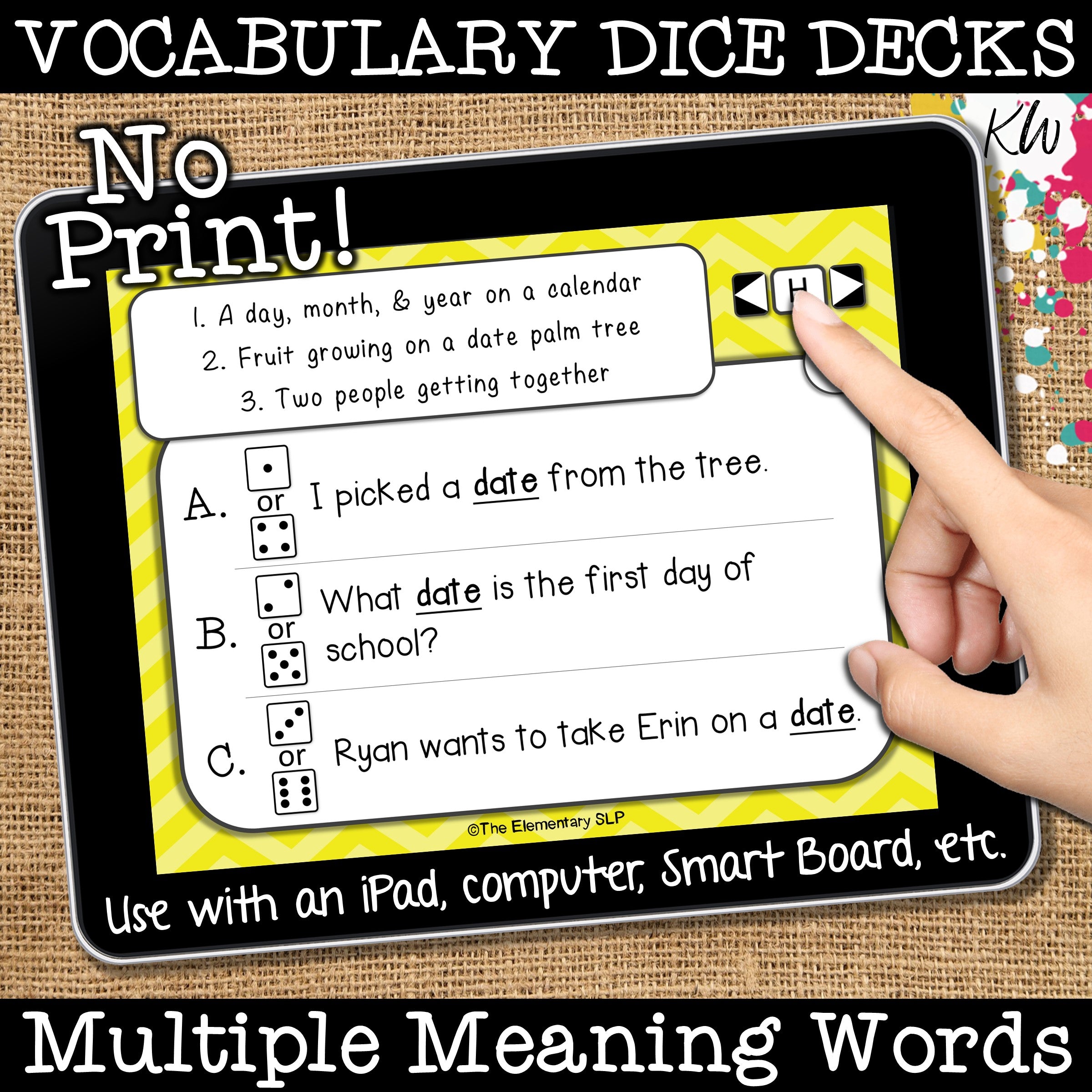 No Print Digital Multiple Meaning Words Game The Elementary Slp