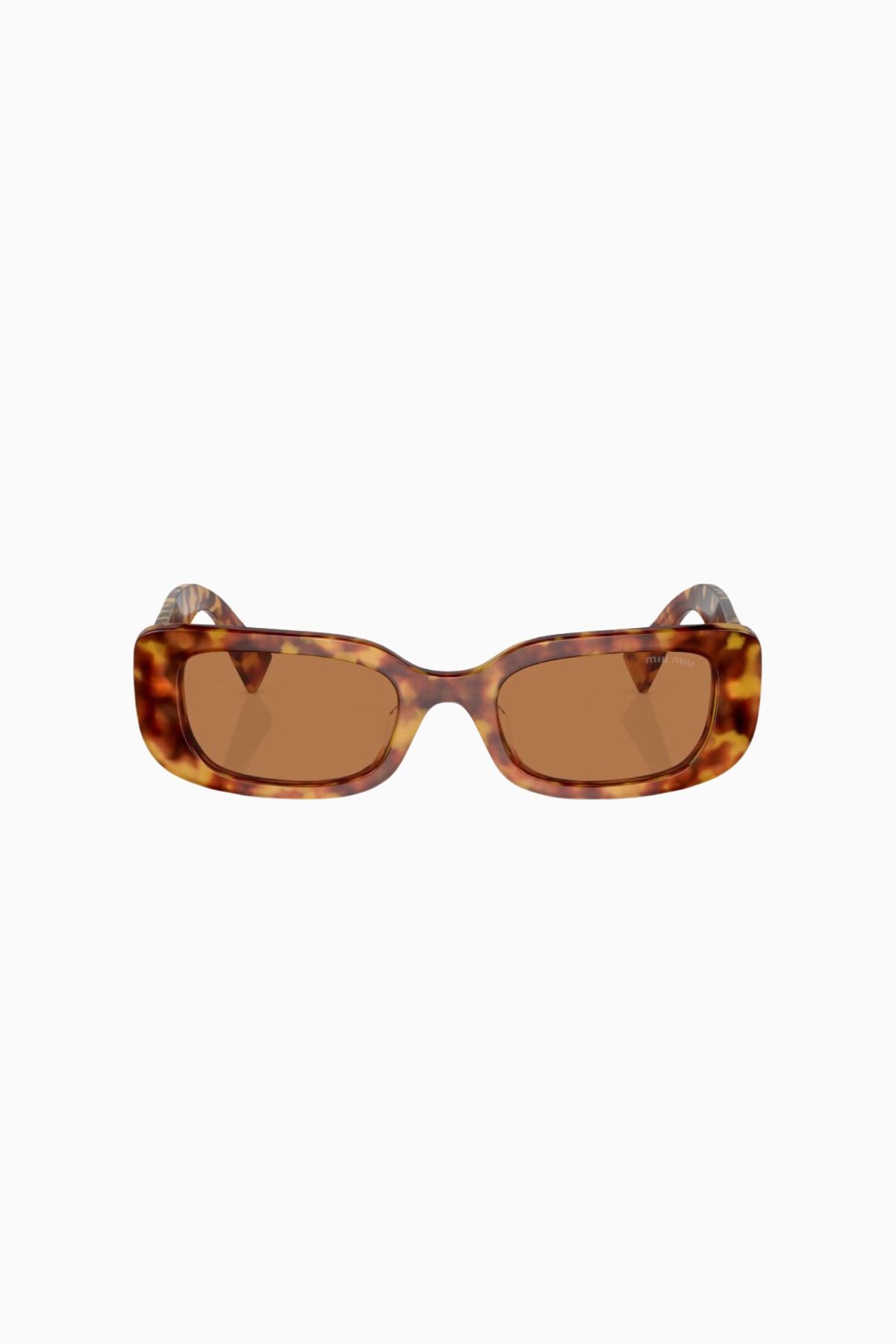 Miu Miu Rectangle Framed Sunglasses -  Light Havana Brown