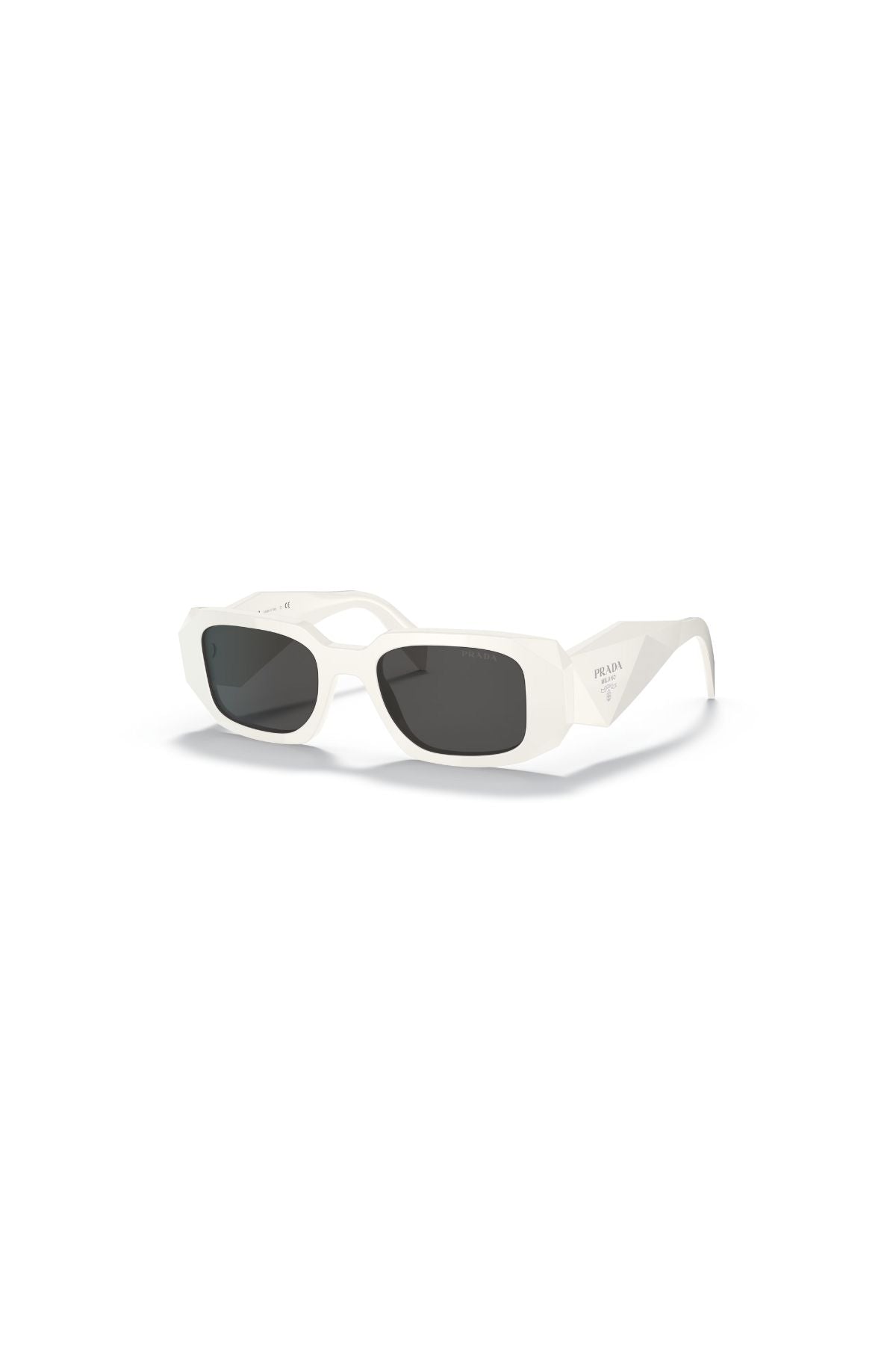 Prada Iconic Rectangle Sunglasses - Talc/ Dark Grey