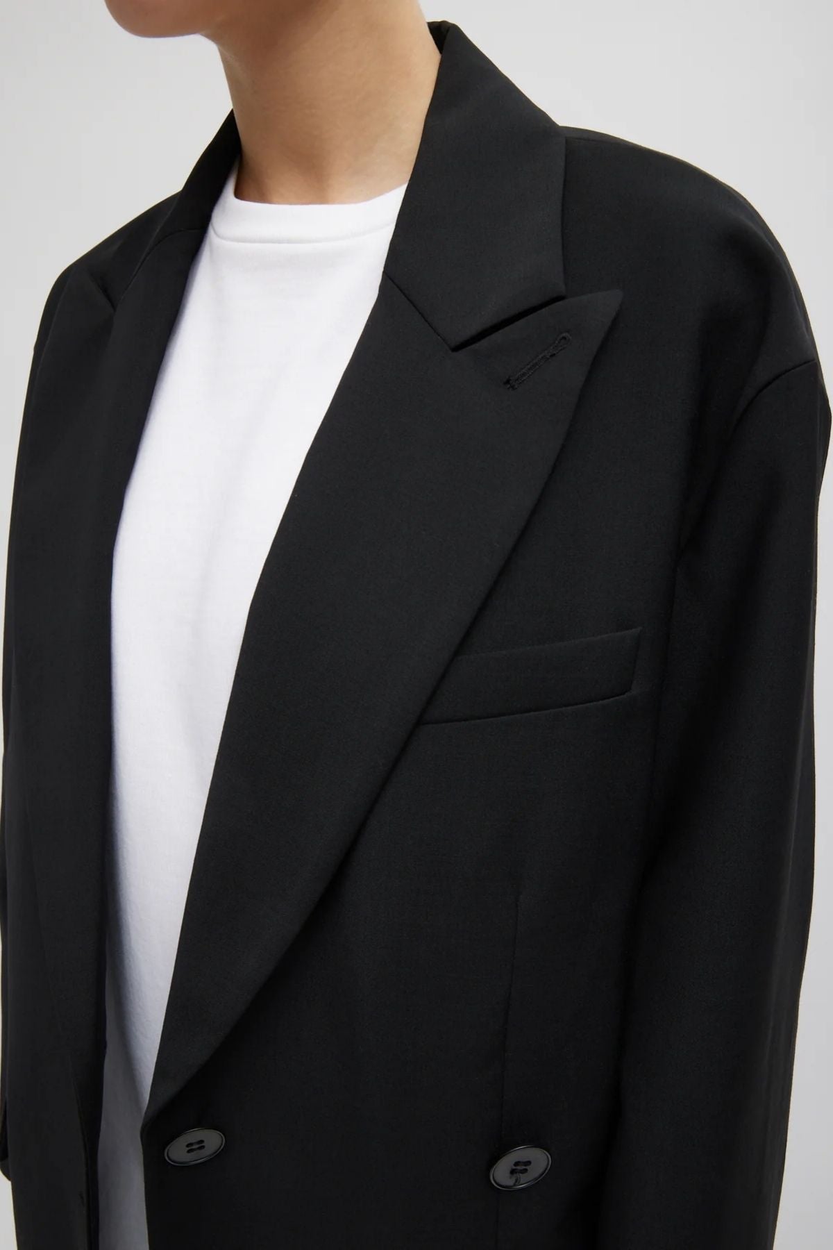 Tibi Tropical Wool Liam Blazer - Black