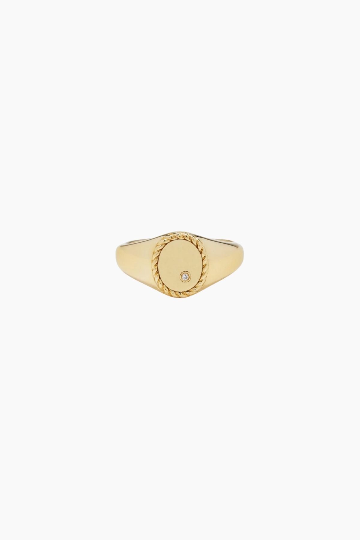 Yvonne Léon Baby Chevalière Oval Diamond Ring - Yellow Gold