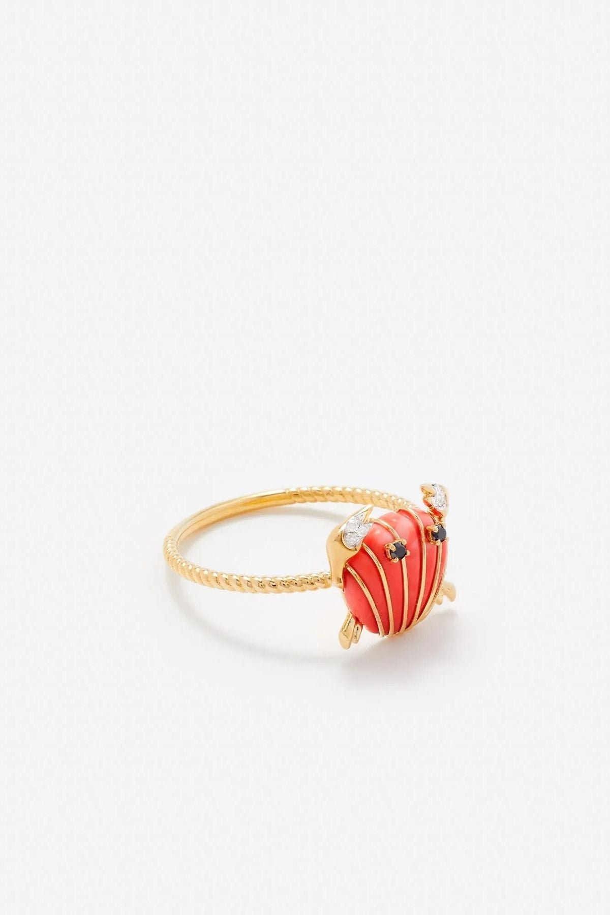 Yvonne Léon Mini Crab Coral Ring - Yellow Gold