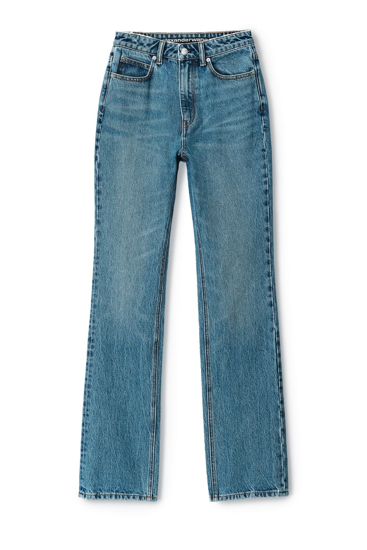 Alexander Wang Fly High-Rise Stacked Jean - Vintage Medium Indigo