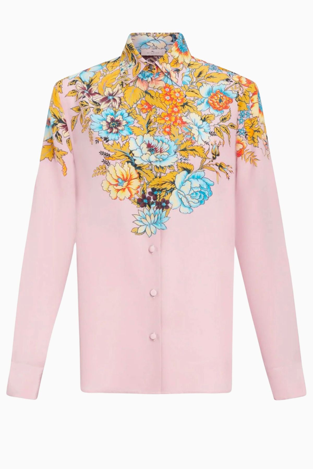 Etro Floral Silk Pyjama Shirt - Pink Multi