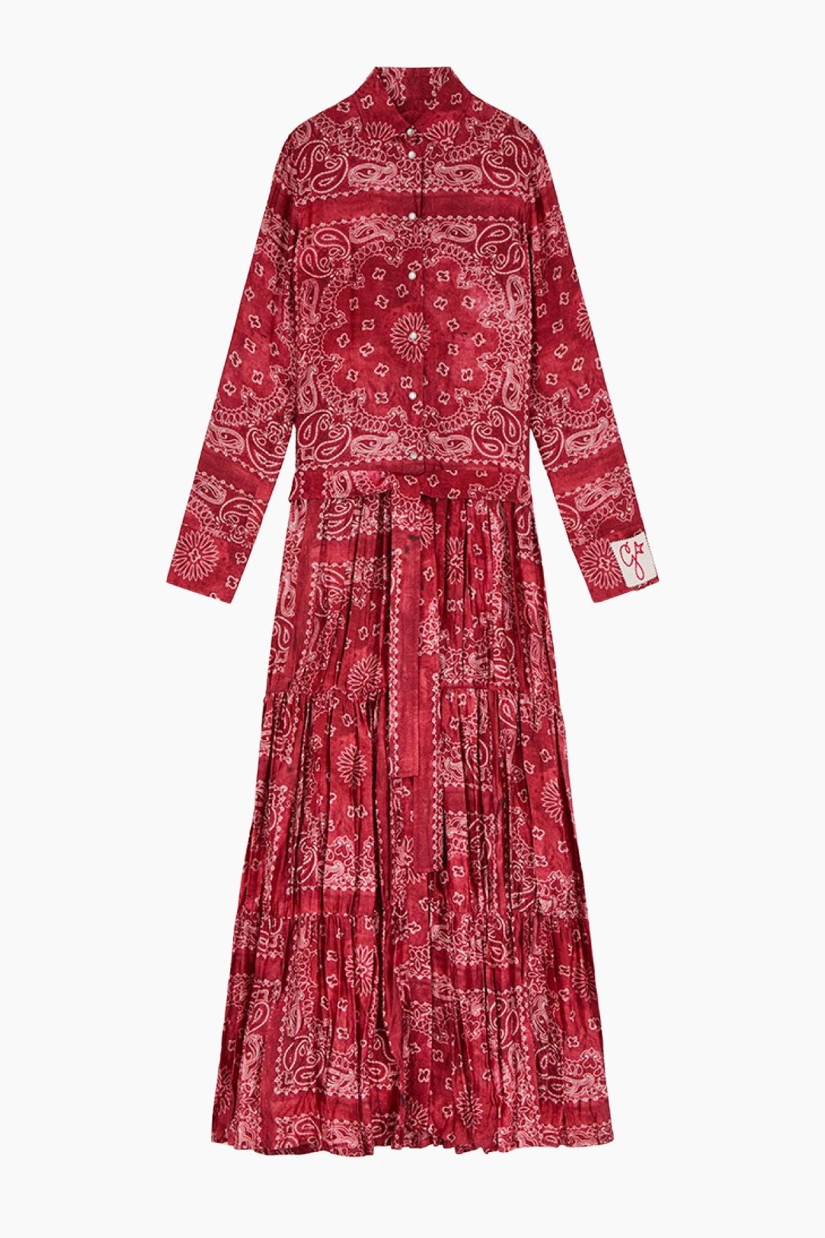 Golden Goose Paisley Print Shirtdress - Spiced Apple/ Off White