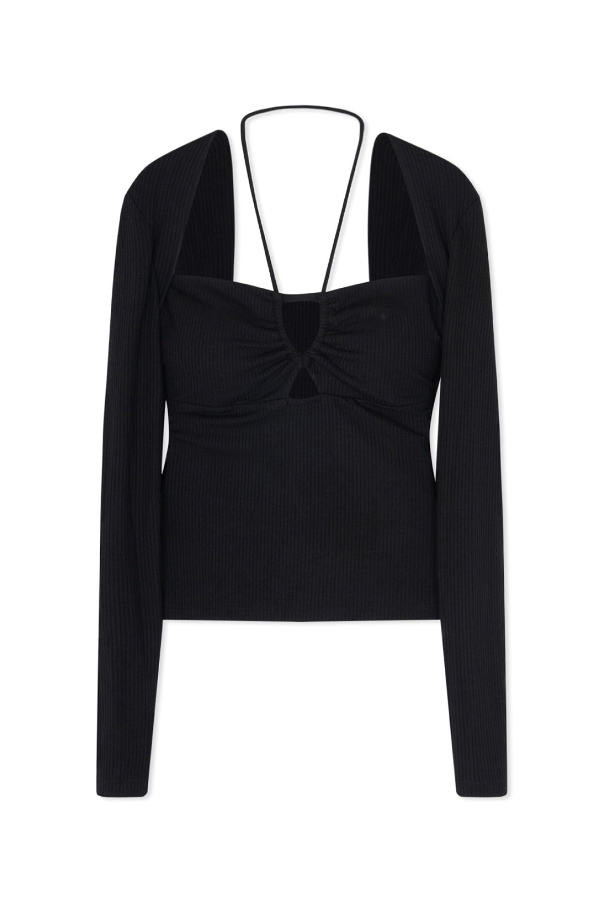 Jonathan Simkhai Merritt Rib Cutout Top - Black