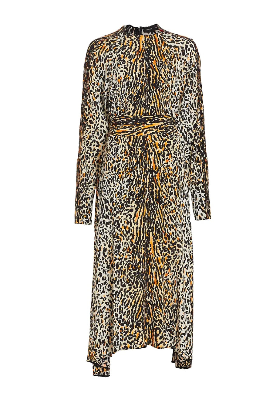 Proenza Schouler Printed Leopard Crepe Dress - Butter Multi