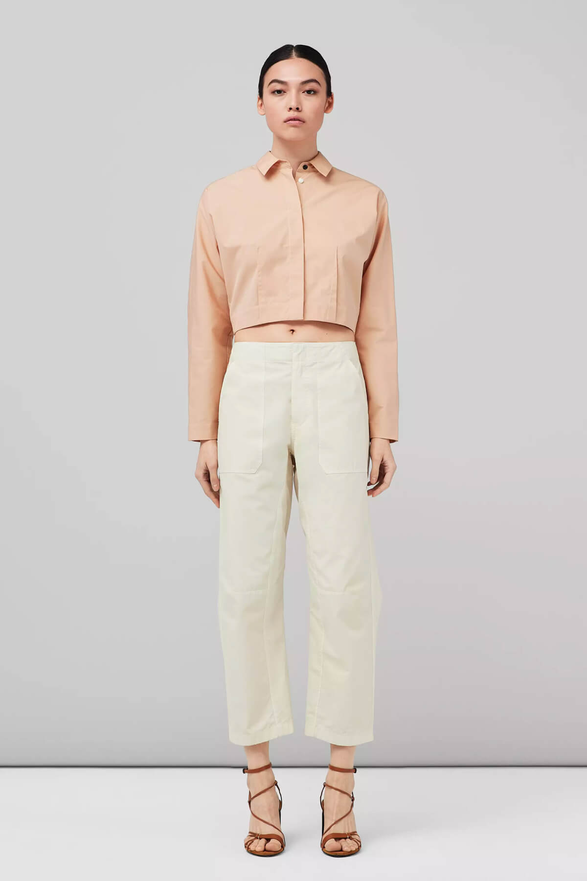 Rag & Bone Morgan Cropped Shirt - Light Sand