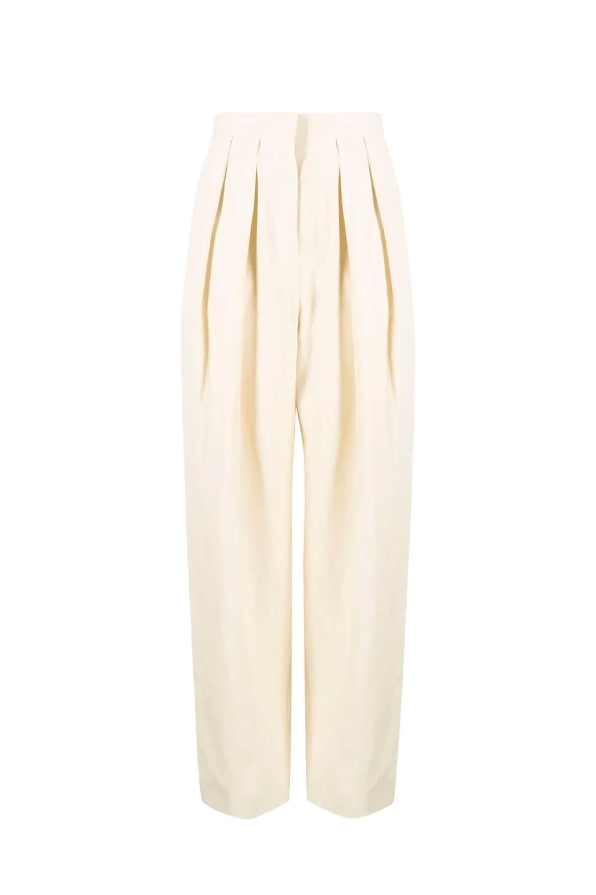 Stella McCartney Fluid Linen Trouser - Buttermilk