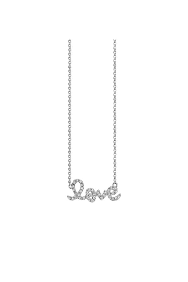 Sydney Evan Small Love Necklace - White Gold