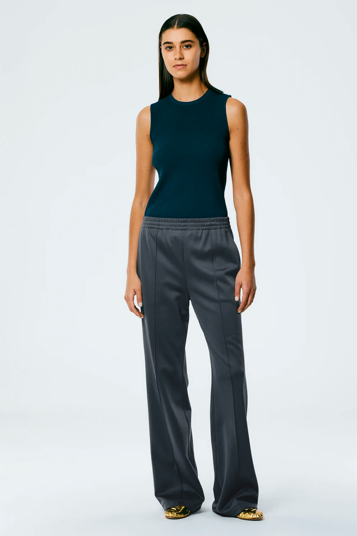 Tibi Active Knit Scottie Jogger Pant - Navy Fog