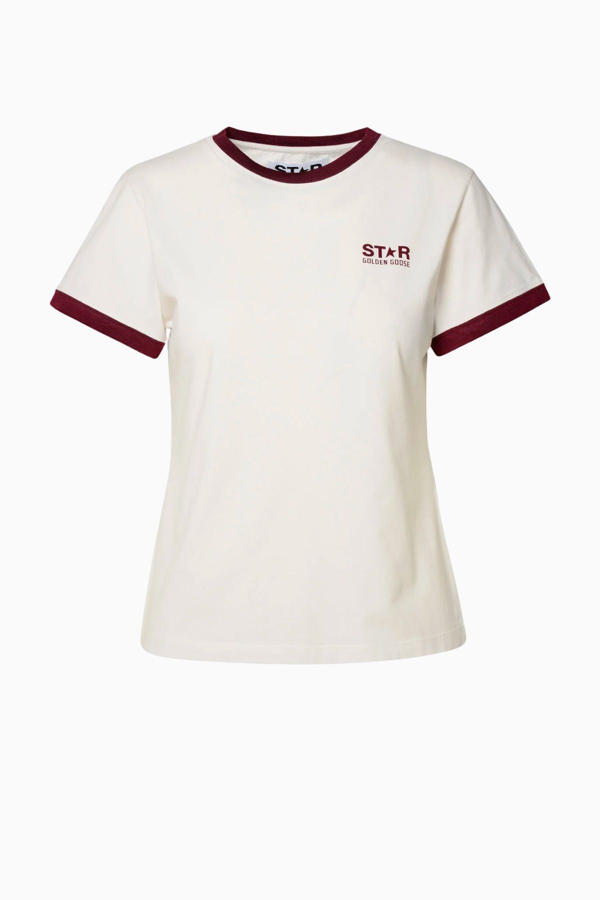 Golden Goose Logo Star T-Shirt - Heritage White/ Windsor Wine