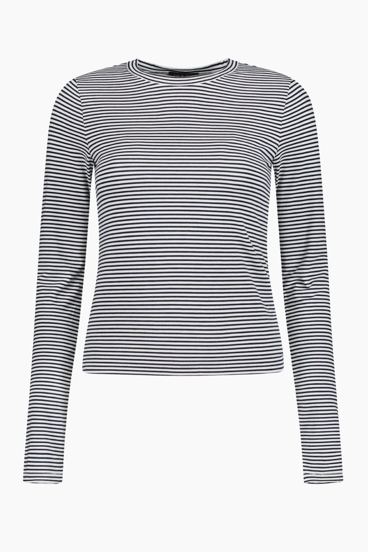 Rag & Bone Luca Long Sleeve Tee - Black/ White