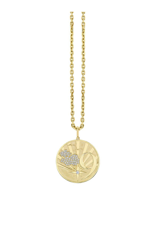 Sydney Evan Diamond Cloud 9 Coin Necklace