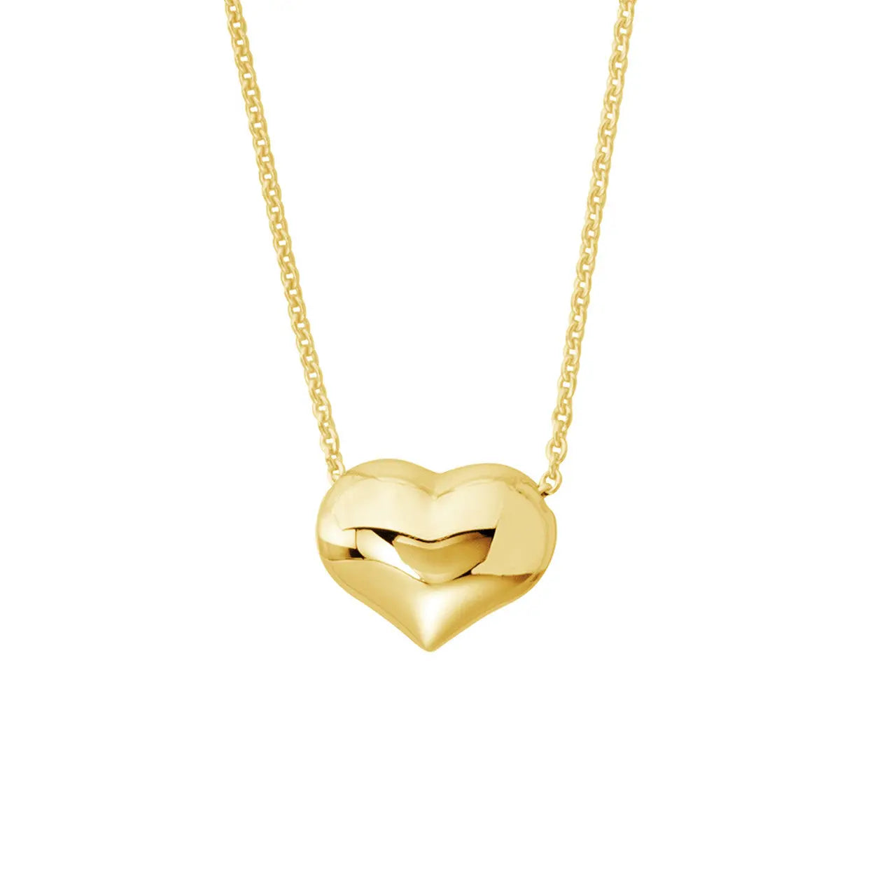 Tiny Gold Puffed Heart Necklace-small Gold Heart Necklace-gold Heart  Necklace-small Puffy Heart Neck on Luulla