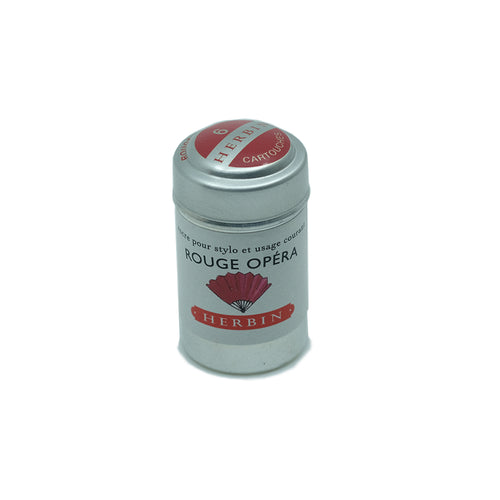 J. Herbin Rouge Opéra (Opera Red) Ink Cartridges - Tin of 6