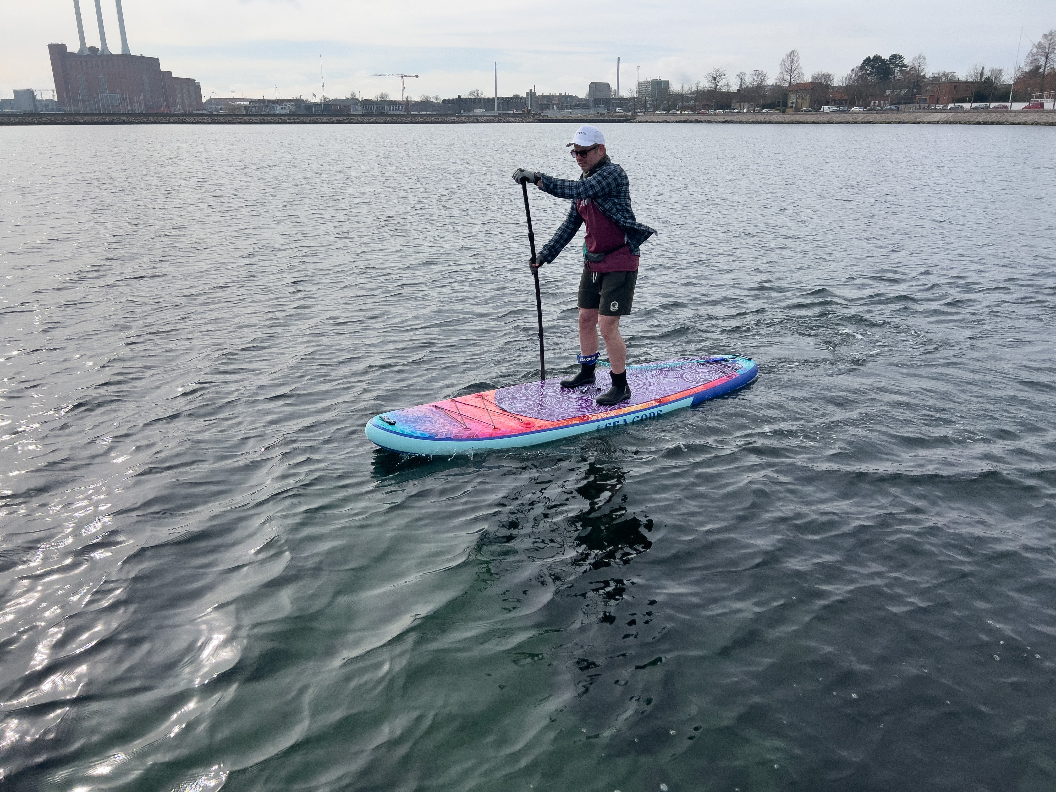 professional paddleboarder riding the Sea Gods DIatom for a review 
