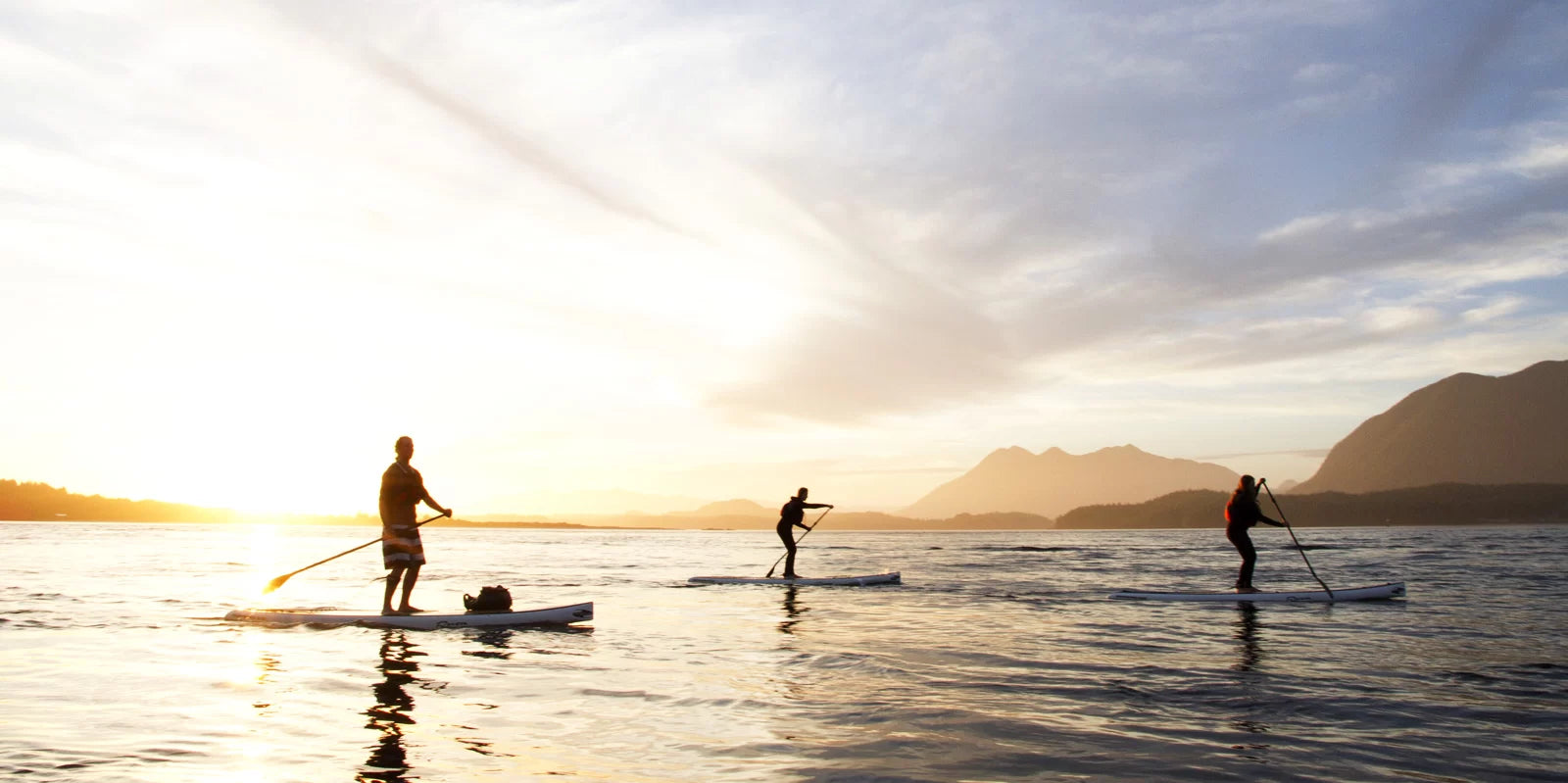 Paddling at Sunset in Tofino BC