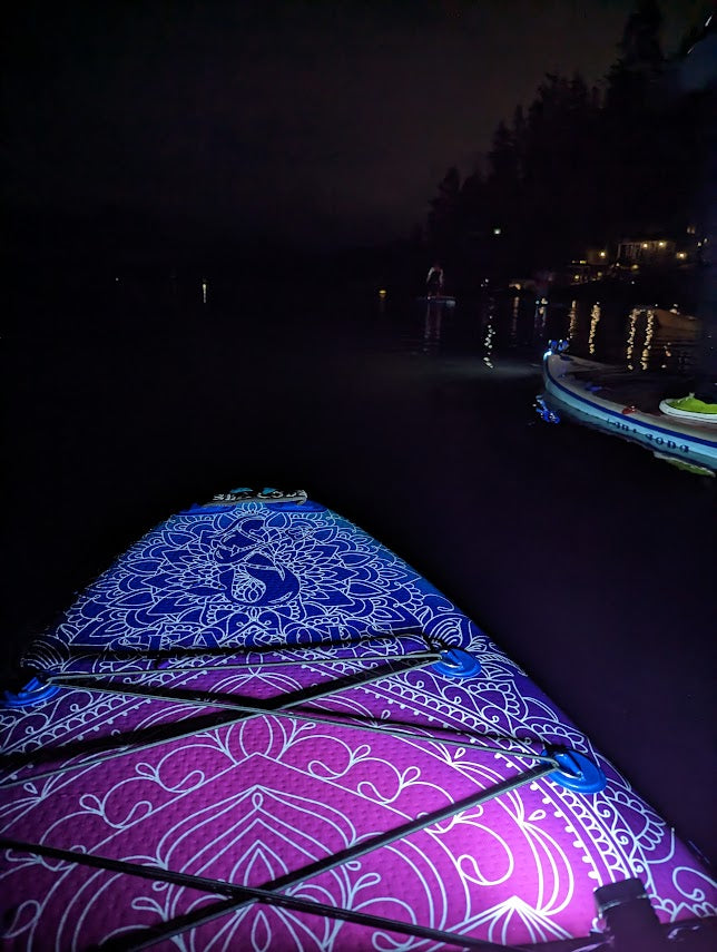 moonlight paddle on SUP in vancouver