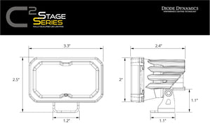 Stage Series C2 2" SAE/DOT Yellow LED Pod (pair)