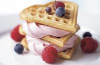 Waffles & Raspberry Cream