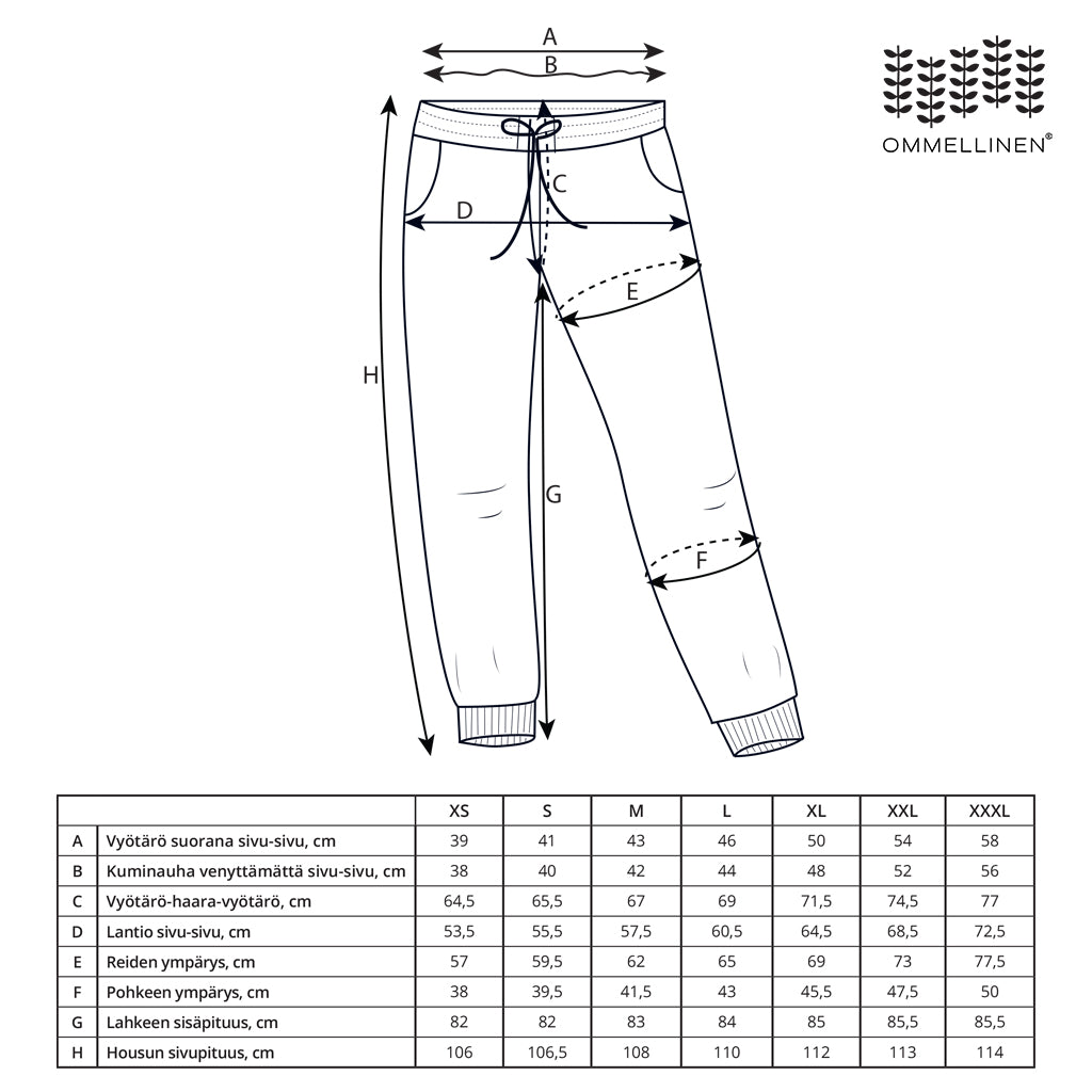 Men's collar size chart