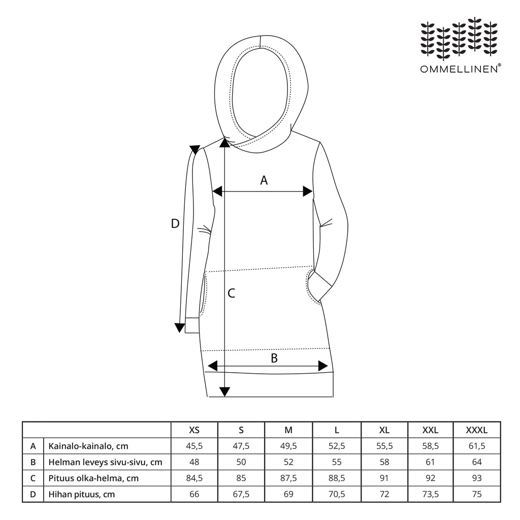 Sewn women's size chart