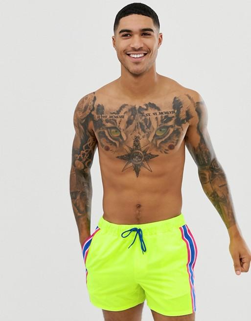 neon green swim shorts