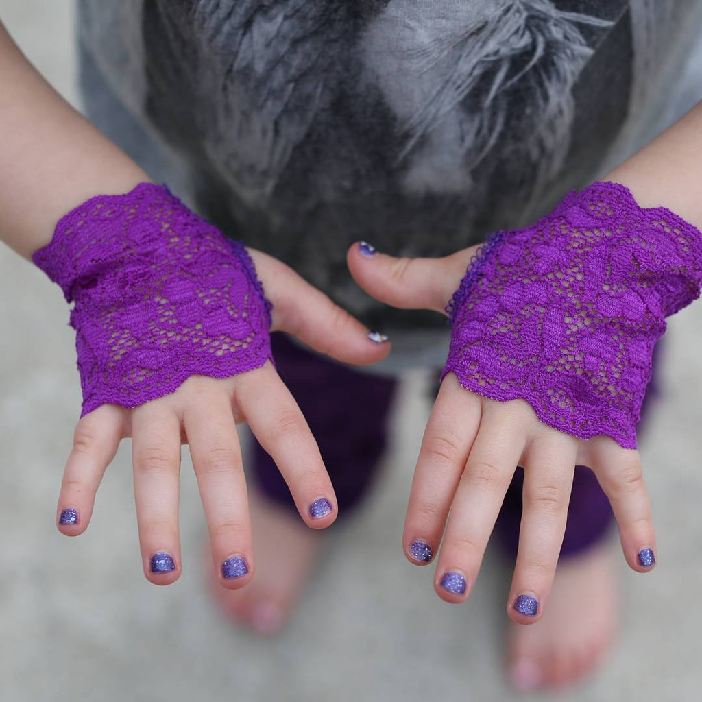 purple lace gloves