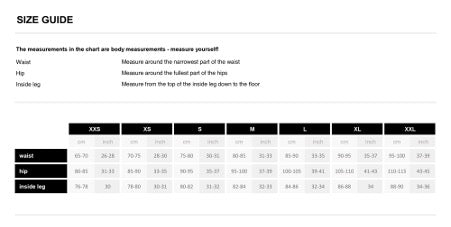 Pants Size Guide