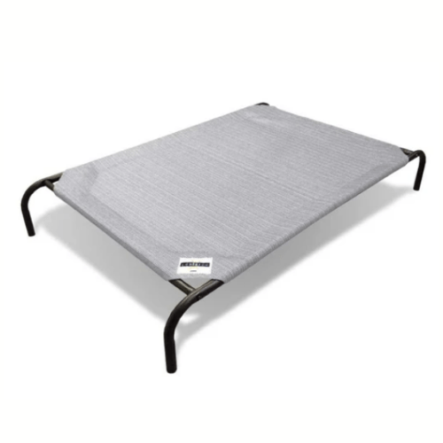 Coolaroo Elevated Knitted Fabric Pet Bed - Light Grey Dog Bed
