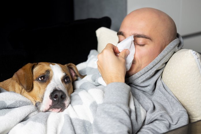 Man Having Pet Allergies 