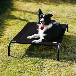 Coolaroo Elevated Knitted Fabric Pet Bed in Medium Black