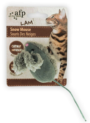 All For Paws Lambswool Snow Mouse Cat Toy - Kohepets