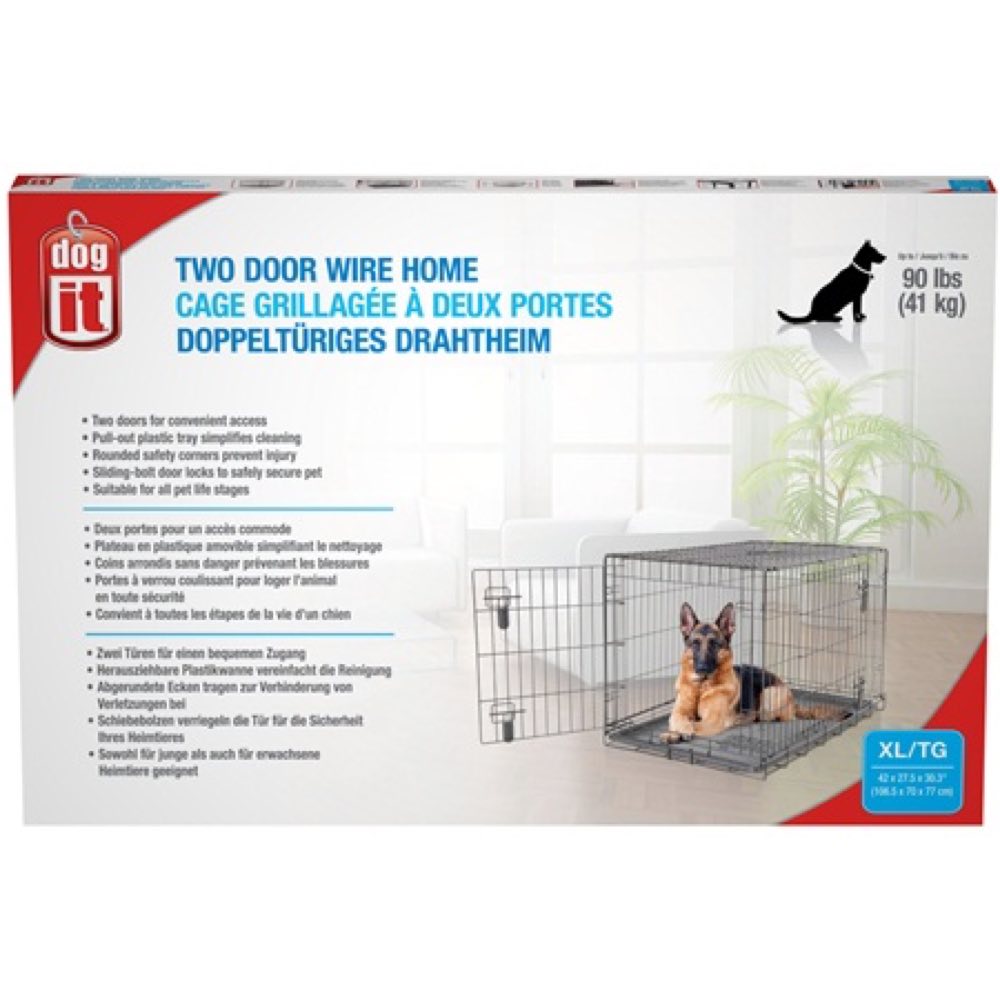 2 door dog crate with divider