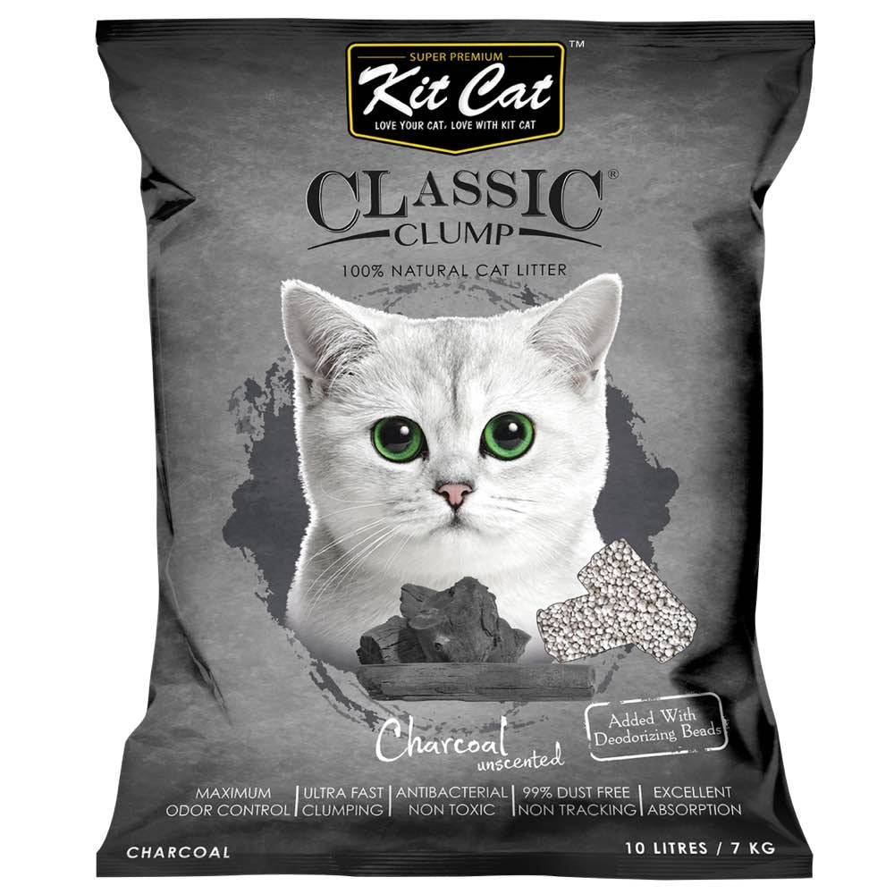 Kit Cat  Classic Clump Charcoal Clay  Cat  Litter 10L Kohepets
