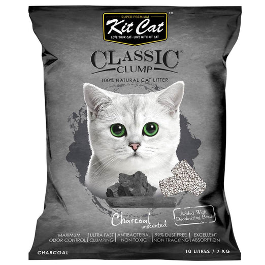 Kit Cat Classic Clump Charcoal Clay Cat Litter 10L | Kohepets