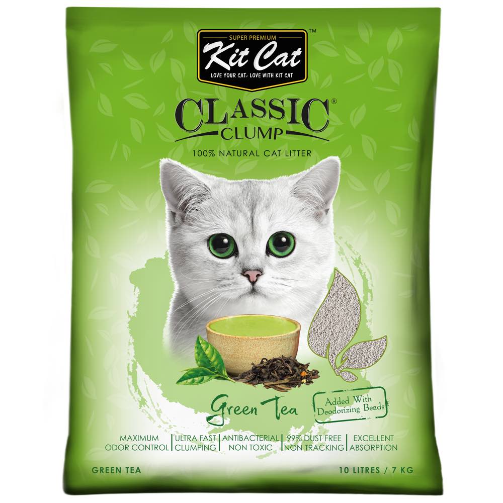 Kit Cat  Classic Clump Green Tea Clay  Cat  Litter 10L Kohepets