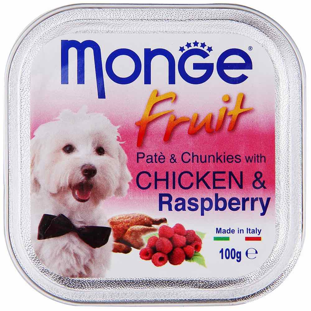 Monge dog. Monge Dog Fruit консервы для собак курица с малиной 100г, шт.. Monge (Монж) pate & Chunkies with Chicken & Raspberry нежный паштет из курицы с малиной. Монж ламистер для собак. Монж паштет для собак.